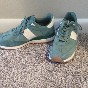 Steve Madden Teal Suede Sneakers with White Accents
